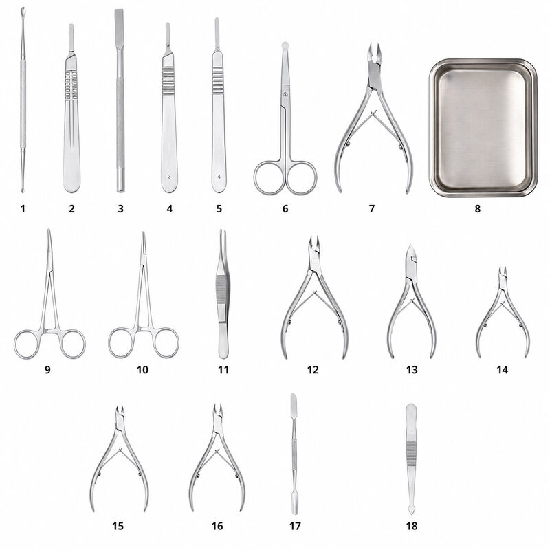 Kit Instrumental Podol&oacute;gico 18 Pzs Acero Inox H... image number null