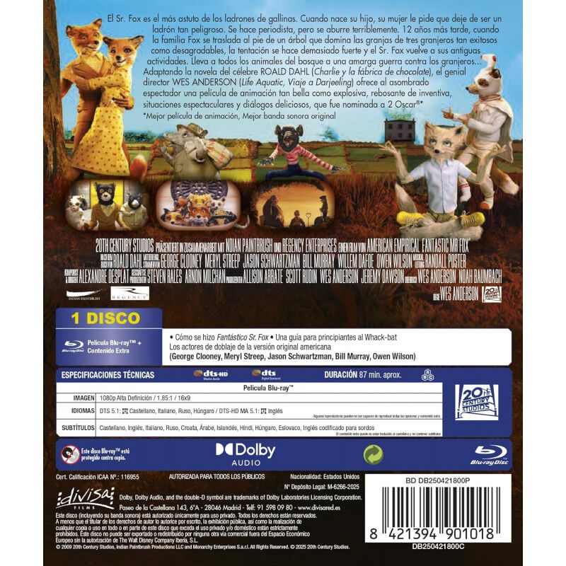 Fant&aacute;stico Sr. Fox [Blu-ray] (2009) Fantastic M... image number null