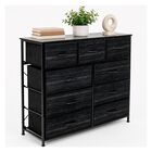 Comoda Cajonera 9 Cajones Tela Marco Acero Organizador Negro Houzer