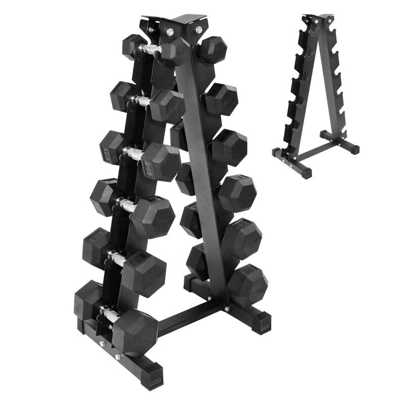 Rack 12 Pesas Hexagonales Mancuernas 5-30 Lb So... image number null