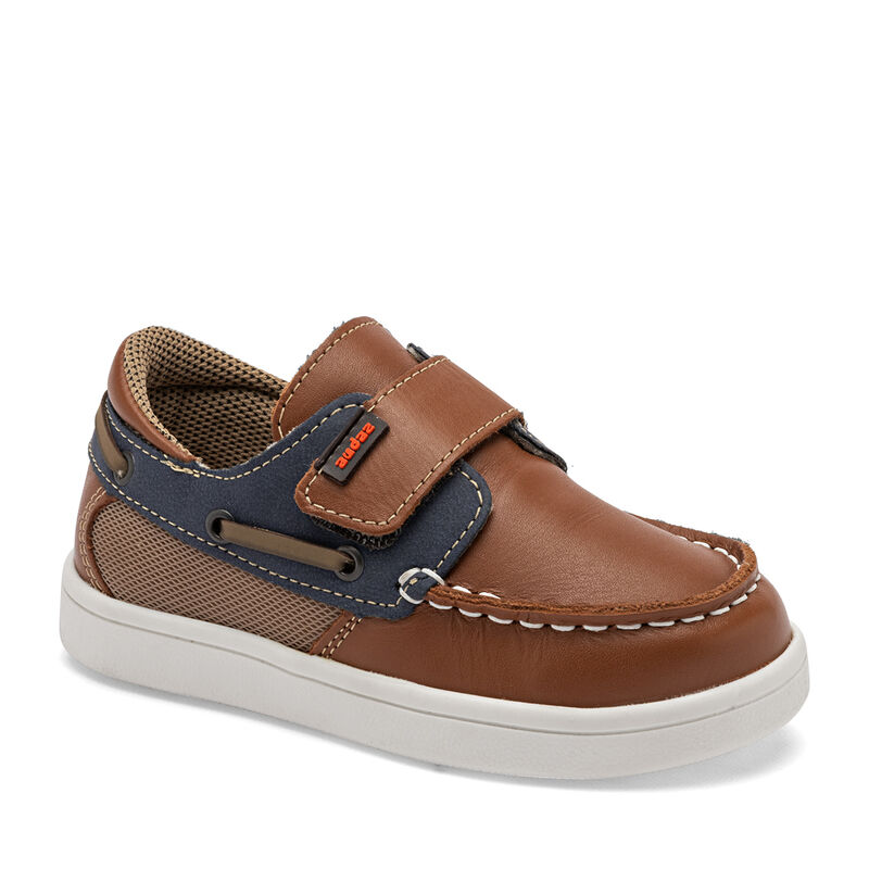 Audaz Zapato Casual De Piel Para Ni&ntilde;o Camel Mar... image number null