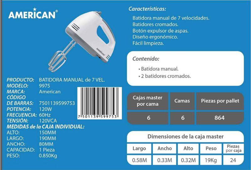 Batidora De Mano American 9975 7 Velocidades image number null