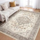 Alfombra Loongrug 152 cm Beige Marr&oacute;n Vintage Boho Lavable