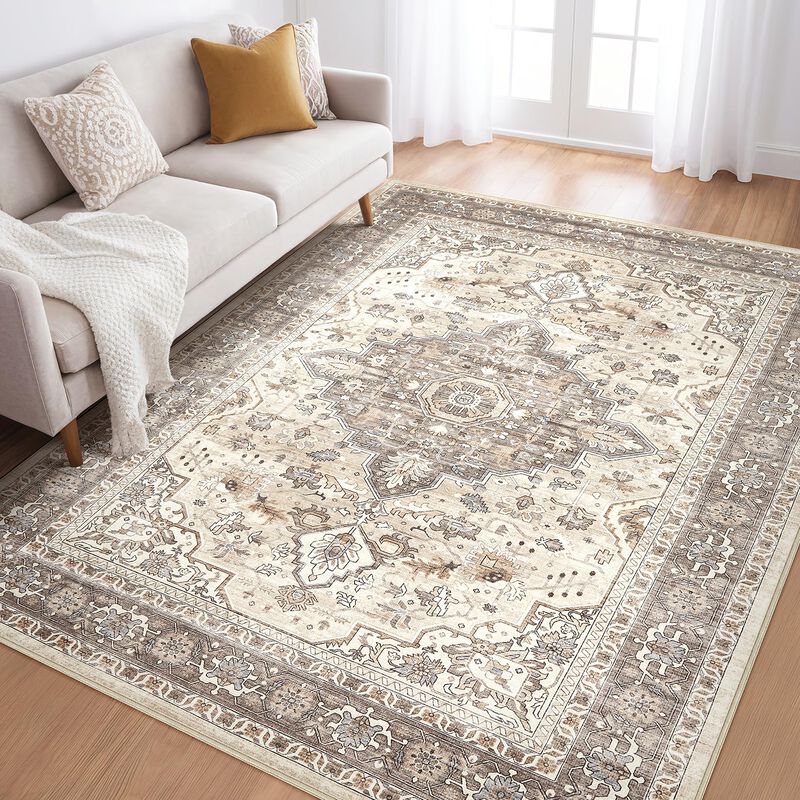 Alfombra Loongrug 152 cm Beige Marr&oacute;n Vintage B... image number null