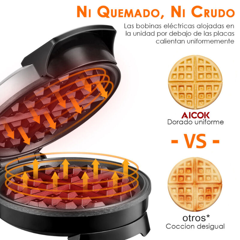 Wafflera Acero Inoxidable Circular Aicok image number null