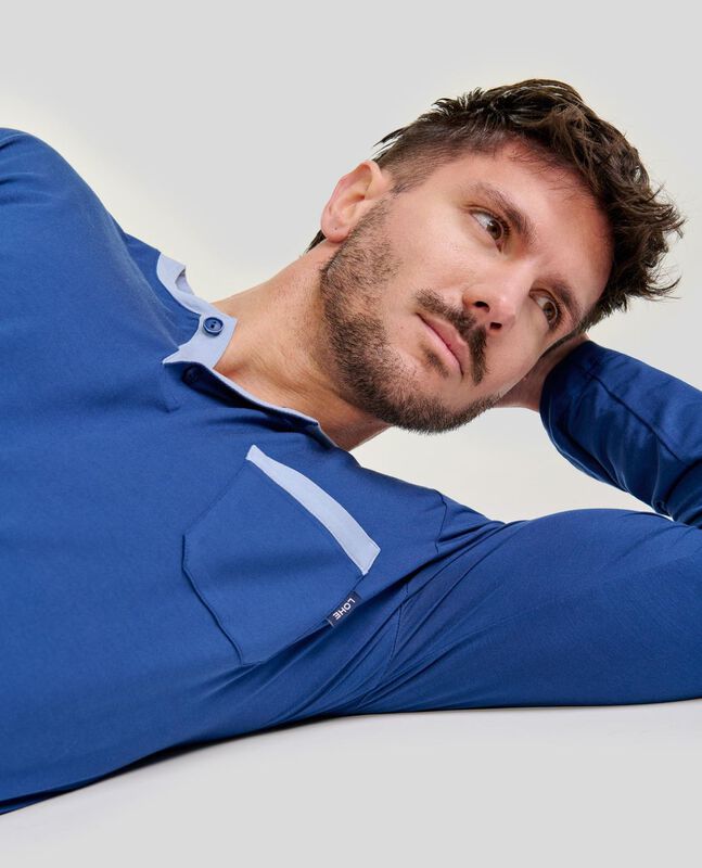 Pijama Modal Abierto para Hombre Marino image number null