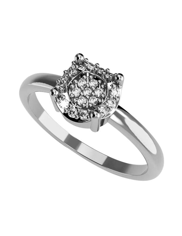 Anillo de Compromiso en Oro Blanco 10K con Circ... image number null