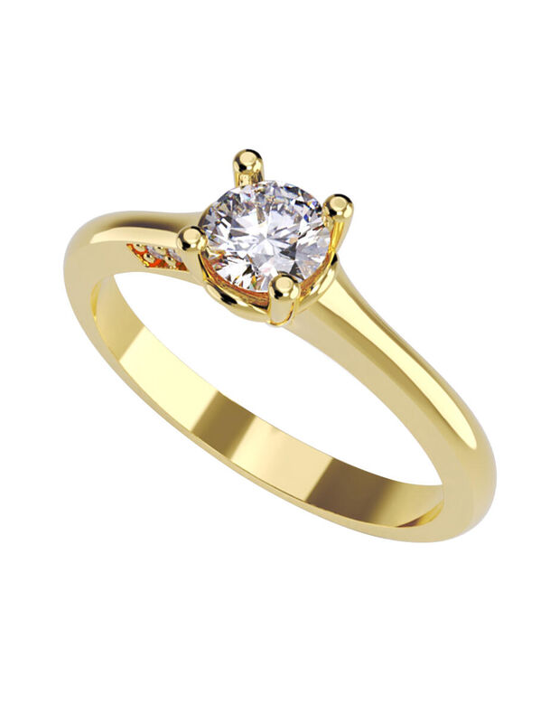 Anillo de Compromiso en Oro Amarillo 14K con Ci... image number null