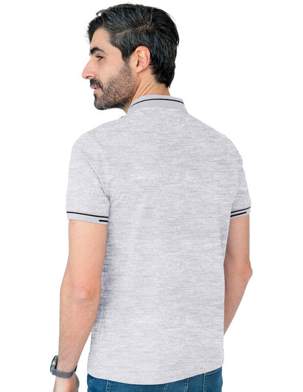 Playera Hombre Premium Cuello Con Cierre Gris R... image number null