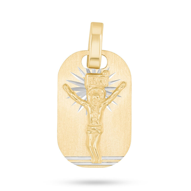 Medalla Rectangular Con Cristo Oro Amarillo 10k... image number null