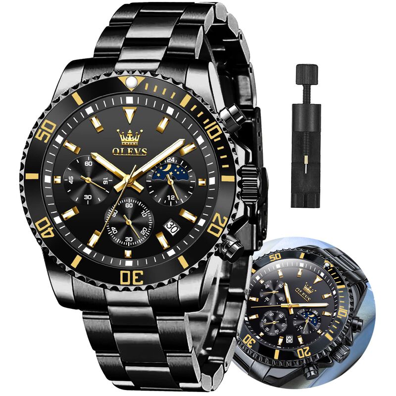 Reloj Olevs Fashion Para Hombre Cron&oacute;grafo De A... image number null