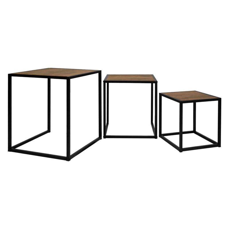 Set Mesa Cuadrada 3 Pzs Minimalista Industrial ... image number null