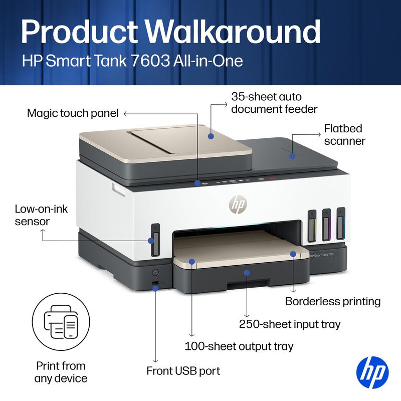 Impresora Hp Smart Tank 7603 Inal&aacute;mbrica Todo E... image number null