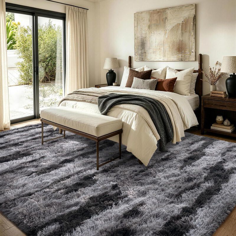 Alfombra Finrèc Home 122x183 Cm Tie-dye Negro ... image number null