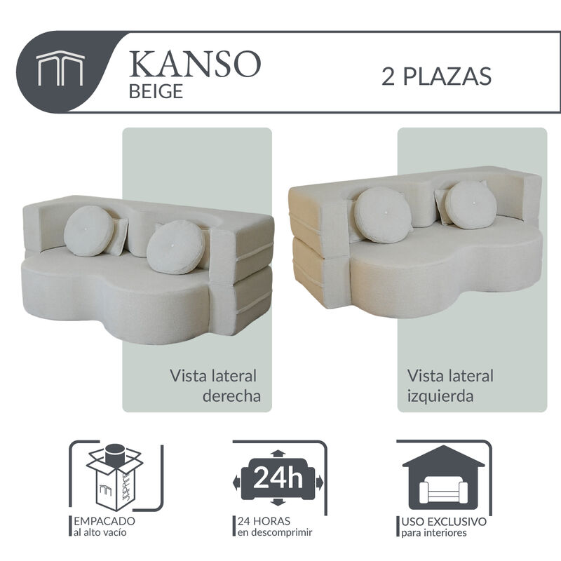 Sof&aacute; Espuma Alta densidad KANSO Beige 2 plazas ... image number null
