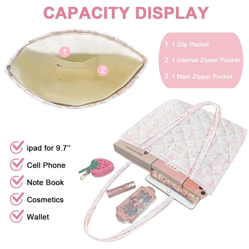 Bolso Tote Modacarry Peque&ntilde;o Acolchado Floral C... image number null