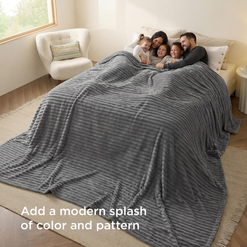 Manta Bedsure 305 cm Forro Polar Gris Escarcha image number null