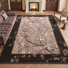 Alfombra Opreine 244 cm &times; 152 cm Estampado Floral Marr&oacute;n
