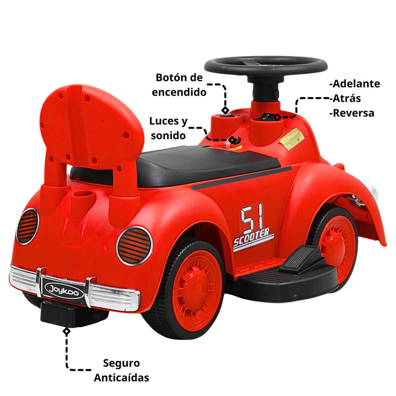 Montable El&eacute;ctrico Para Ni&ntilde;os 6v Con Bast&oacute;n Aju... image number null