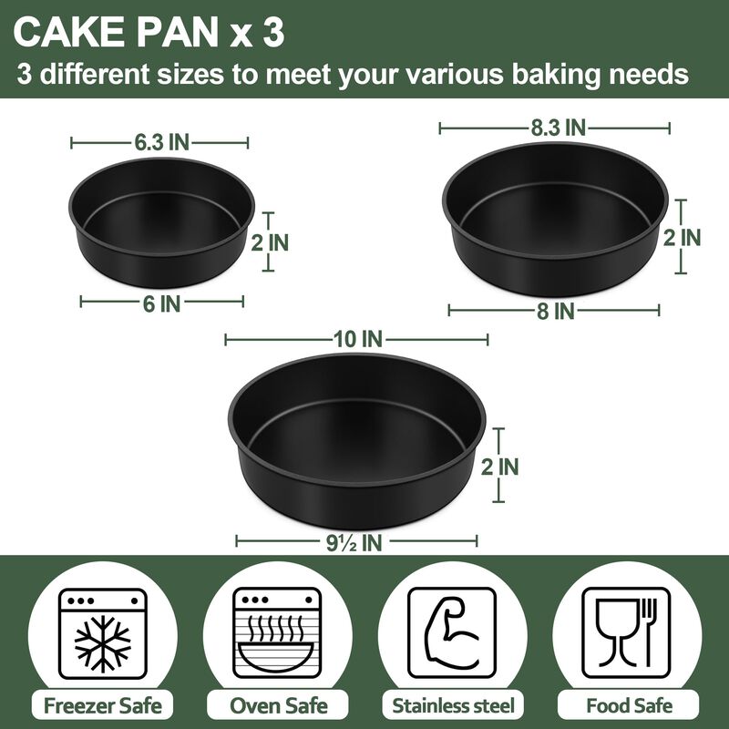 Juego de 3 Moldes para Tarta E-FAR Antiadherent... image number null