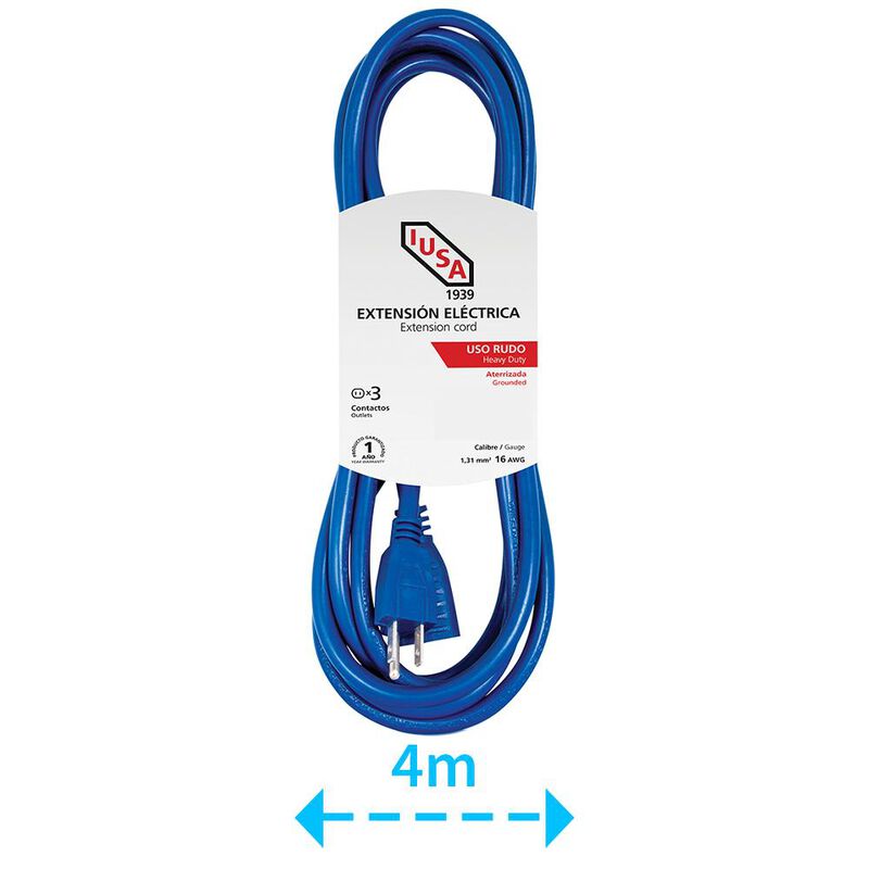 Extensi&oacute;n de Uso Rudo Aterrizada Azul Clavija R... image number null