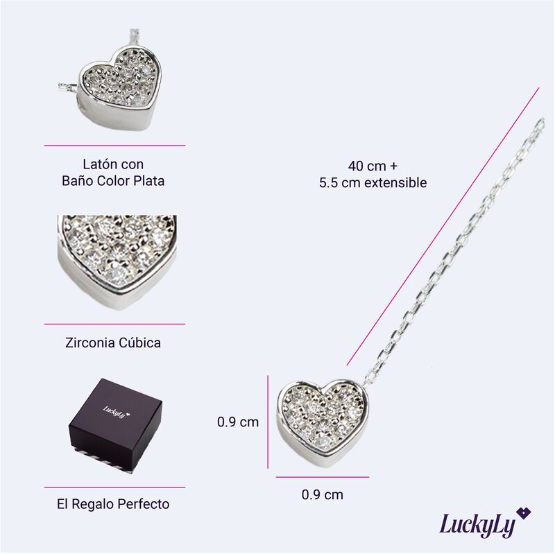Collares Mujer Coraz&oacute;n Zirconia C&uacute;bica Regalos ... image number null
