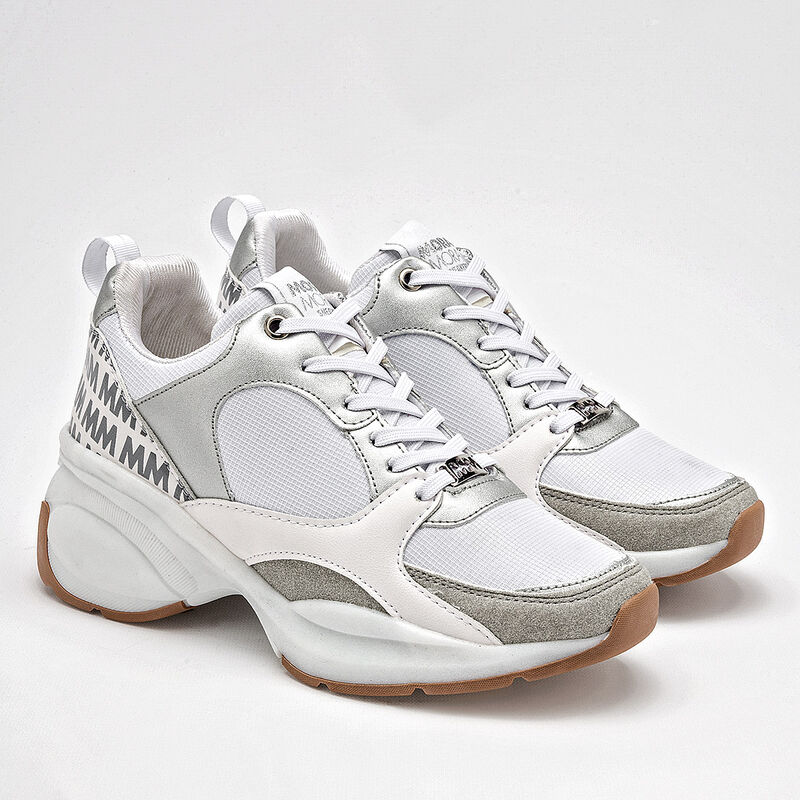 Moramora Tenis urbano para mujer blanco plata g... image number null