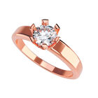 Anillo de Compromiso de 14K con Diamante de Laboratorio 0.50 CT F VS1 Talla 6.5 ORO ROSA 14K &ndash; / M439-50-14R-LG-65