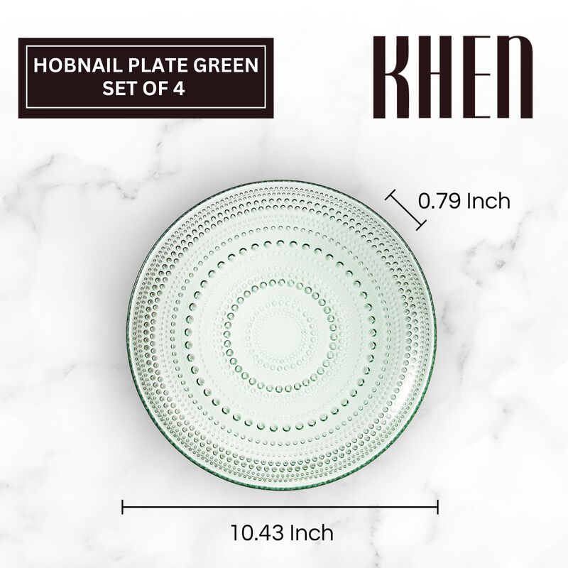 Platos Khen De Vidrio Con Textura De Clavos, Co... image number null