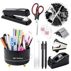 Set Organizador De Escritorio Caddy Gawsey 360&deg; Giratorio Negro