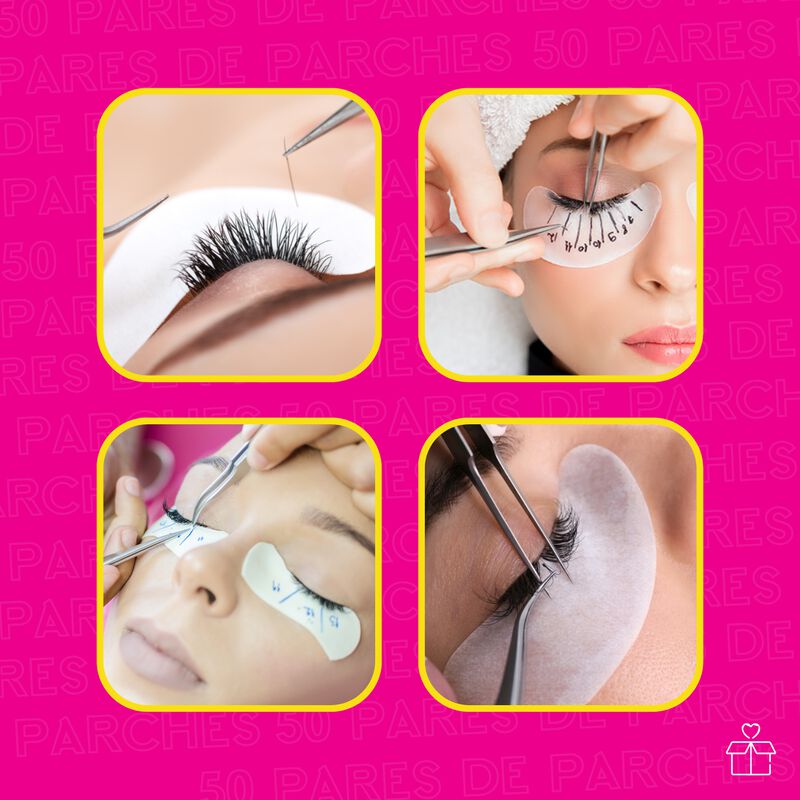 50 Pares Parches Empaque Rosa Plata Morado Cadu... image number null