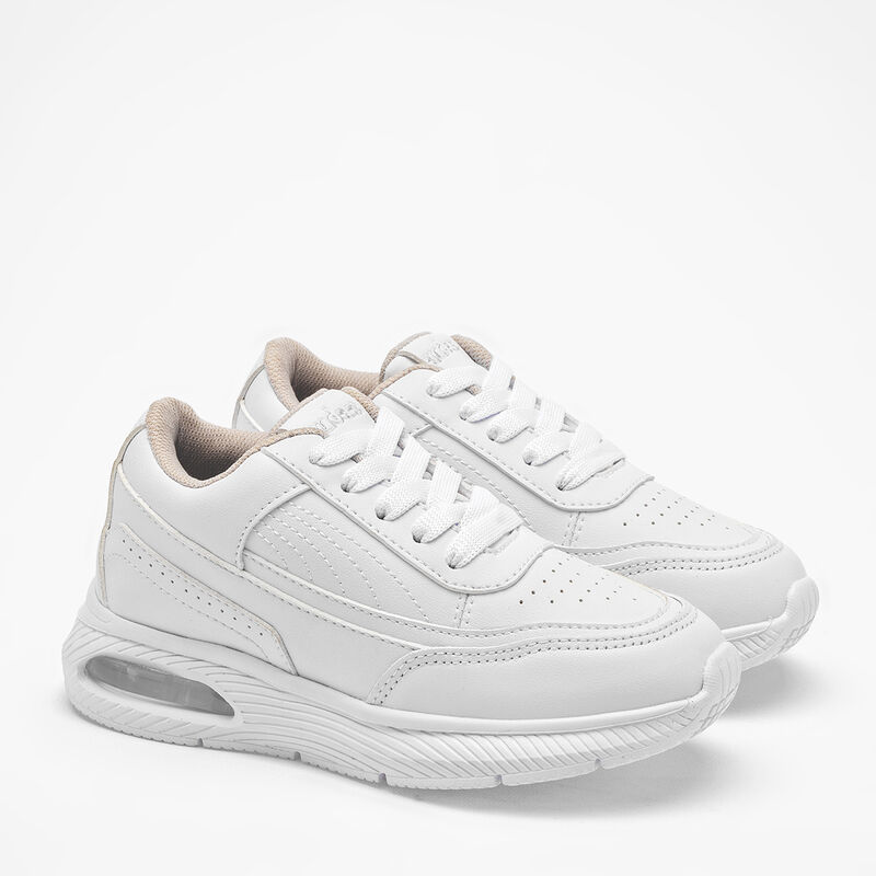 Audaz Tenis Escolar De Piel Para Mujer Blanco C... image number null