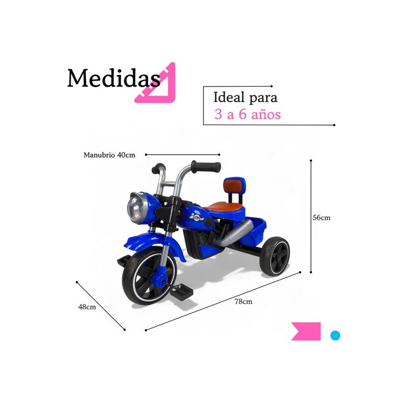 Triciclo Infantil Con Luces, Sonido Y Canastill... image number null