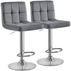 Juego De 2 Taburetes De Bar Yaheetech Ajustables De Terciopelo Giratorios