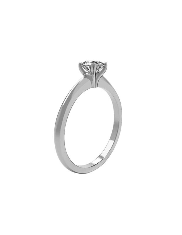 Anillo de Compromiso en Oro Blanco 10K con Circ... image number null