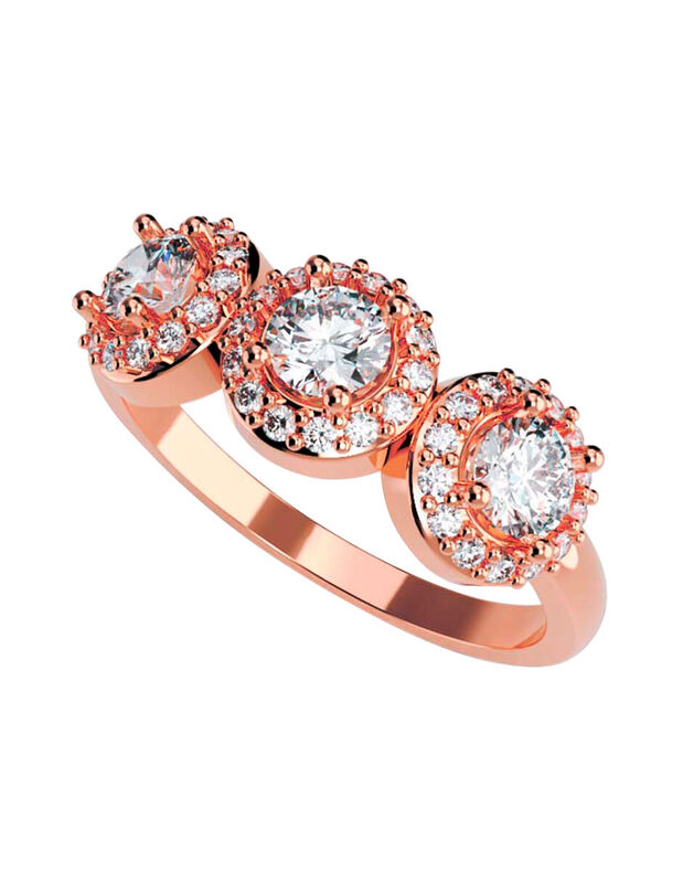 Anillo de Compromiso en Oro de 10K con Circonia... image number null