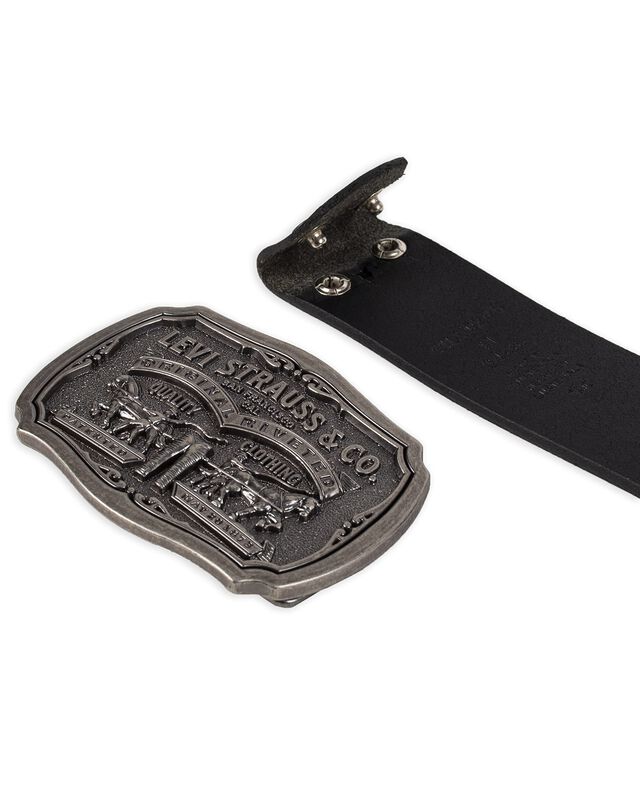 Cintur&oacute;n De Piel Para Hombre Levi's, Negro Con ... image number null