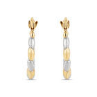 Arracadas De Oro Amarillo Y Blanco 10K (10 Mm Aprox)