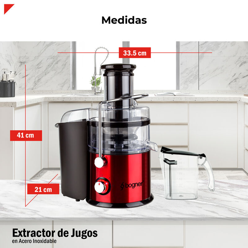 Extractor De Jugos Centrífugo Rojo Acero Inox 8... image number null