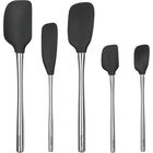 Juego de 5 Esp&aacute;tulas Tovolo Negro Silicona Mango Acero Inoxidable