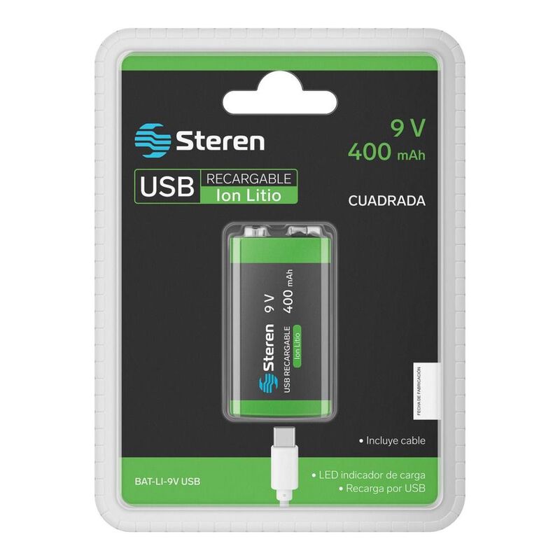 Bater&iacute;a Recargable Usb Li-ion Tipo 9v (cuadrada... image number null
