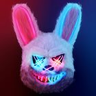 M&aacute;scara De Purga Zonesta Iluminada, M&aacute;scara Led De Conejito Peludo Y Aterrador, Sangriento, Peluche, Espeluznante Disfraz De Halloween Para Cosplay