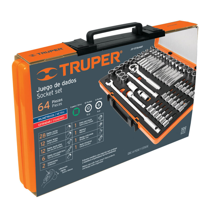 Juego de 64 Herramientas Cuadro 1/2' Std y Mm p... image number null