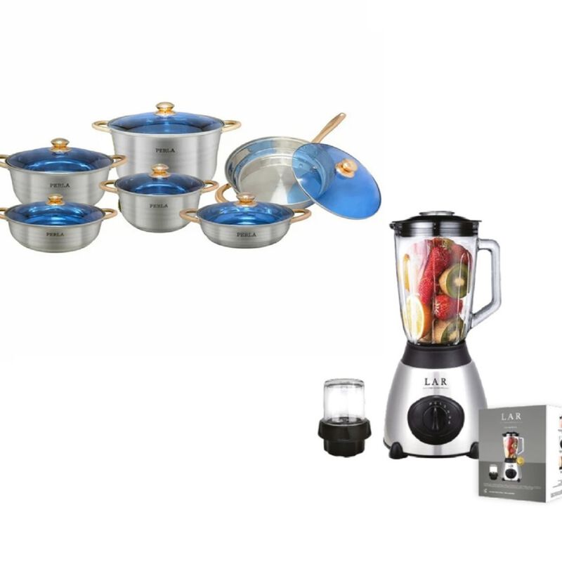 Combo Bateria Perla Milan Jumbo 12 Piezas Inox ... image number null