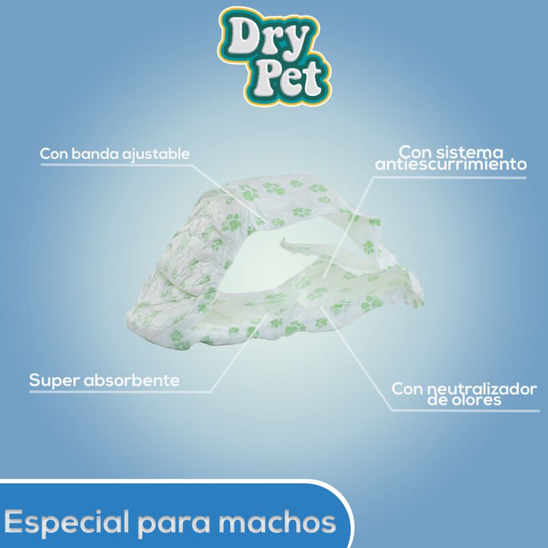 Dry Pet Pa&ntilde;al para Perro Macho Tama&ntilde;o Grande co... image number null