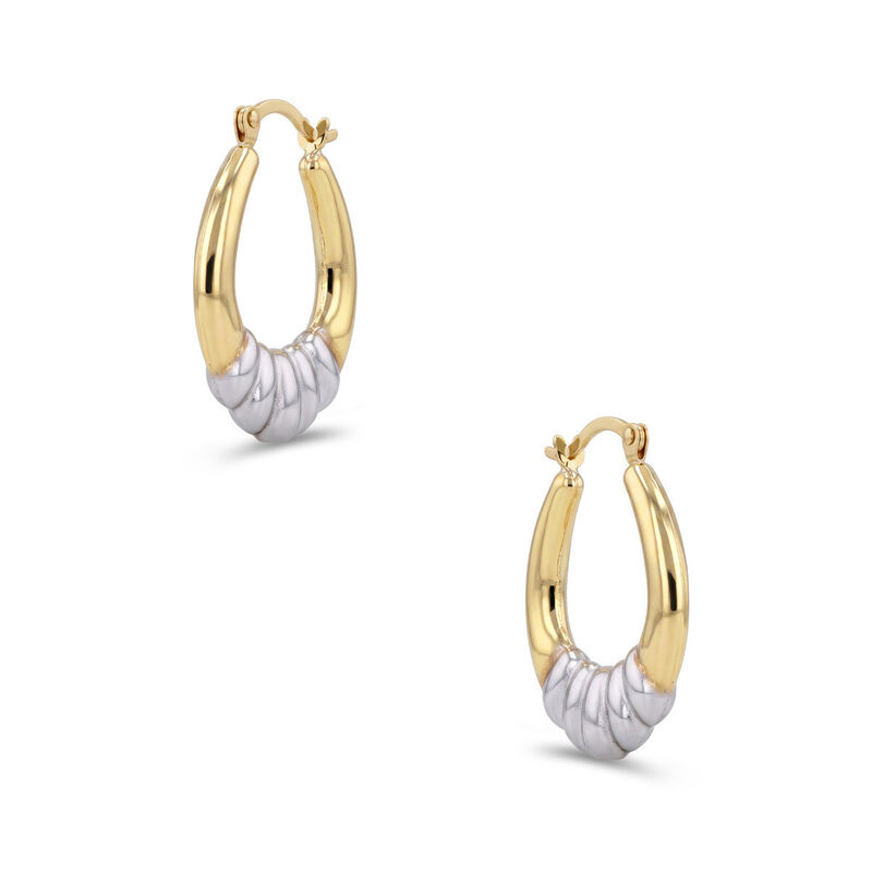 Arracadas De Oro Amarillo Y Blanco 14k image number null