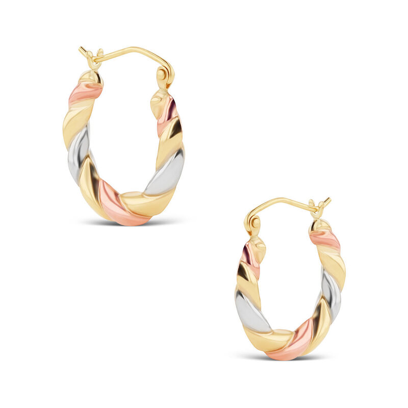 Arracadas De Oro Florentino 10K Brilloso (11 Mm... image number null