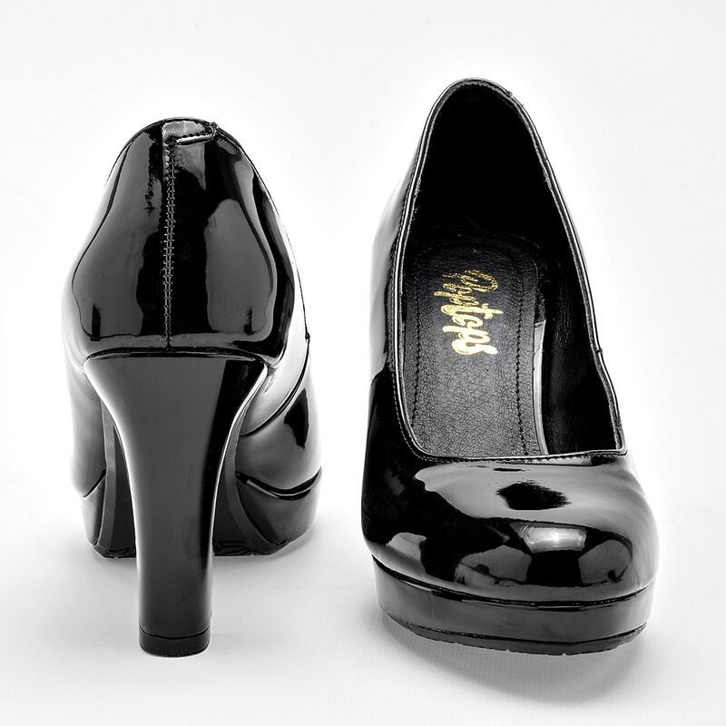 Poptops Zapatilla para mujer negro charol image number null