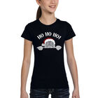 Camiseta Word Art Para Ni&ntilde;a - Santa Asom&aacute;ndose - Negro