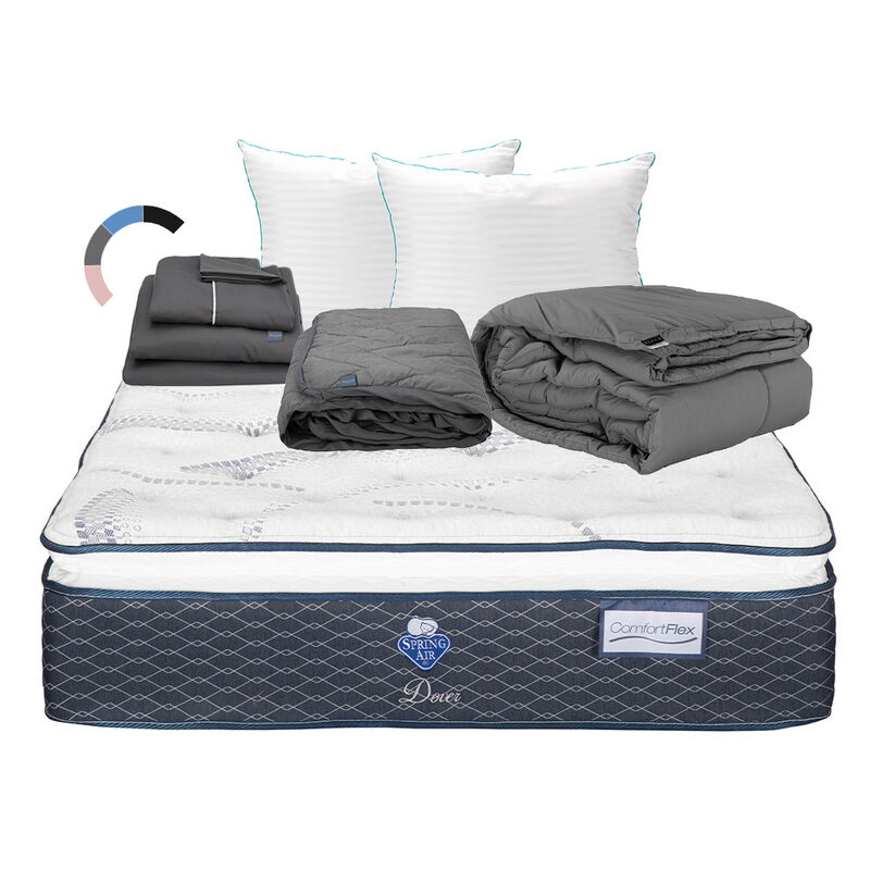 Colch&oacute;n Queen Size Dover + Almohadas Royal Twin... image number null